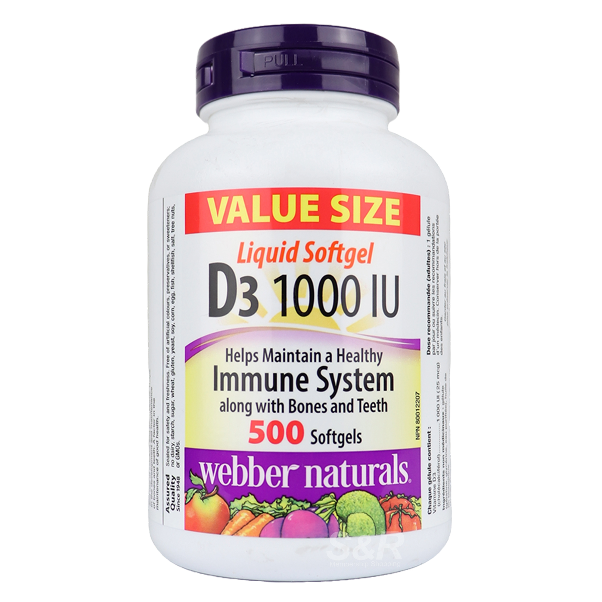 Webber Naturals D3 1000 IU 500softgels